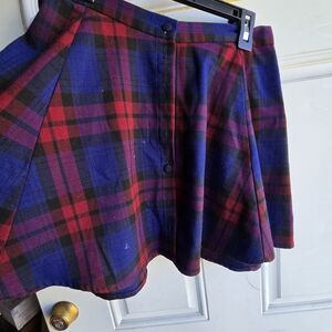 Forever 21 Tartan Mini Skirt - Red and Blue